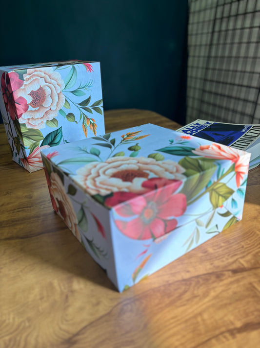 Corrugated Cake Boxes – Floral Prints (Pack of 25)
