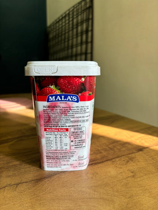Mala's Strawberry Fruit Filling 1kg (50% Fruit) | Premium Cake Filling