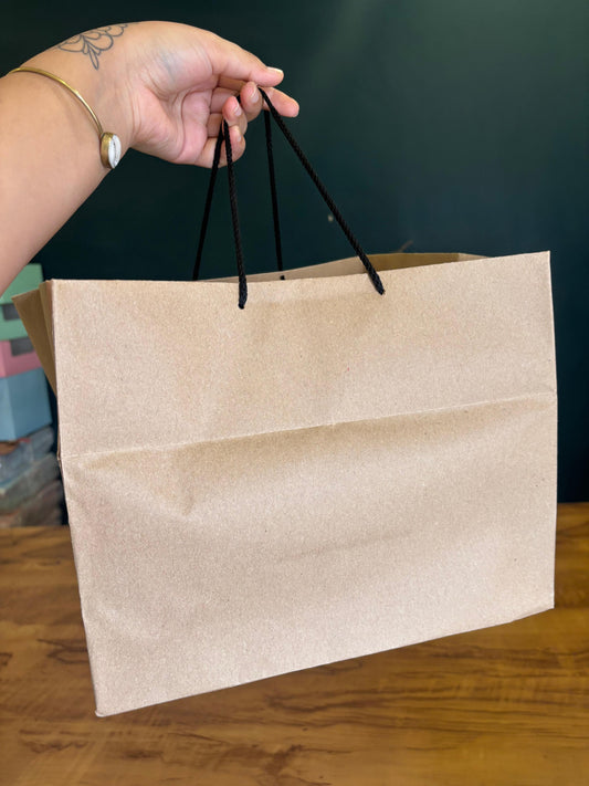 Paper Carry Bags for Cake Boxes | Kraft Bags with Handle for Cake Packaging