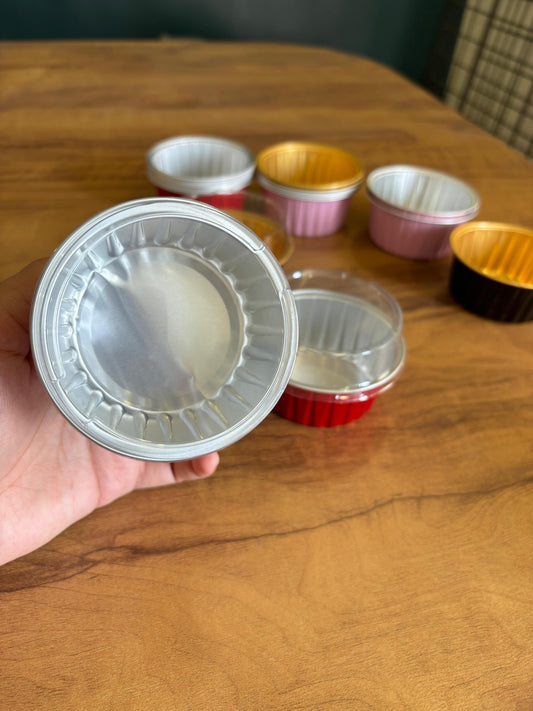 Round Foil Aluminium Bakeables with Lid – 3 Inch - pack of 25