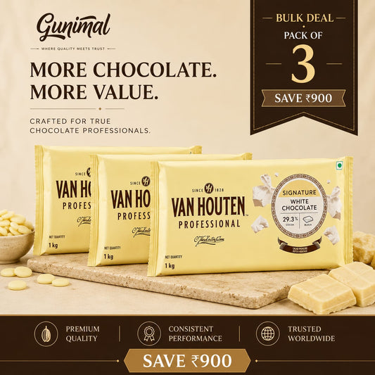 Van Houten White Chocolate 29.3% | Pack of 3 | Save ₹900