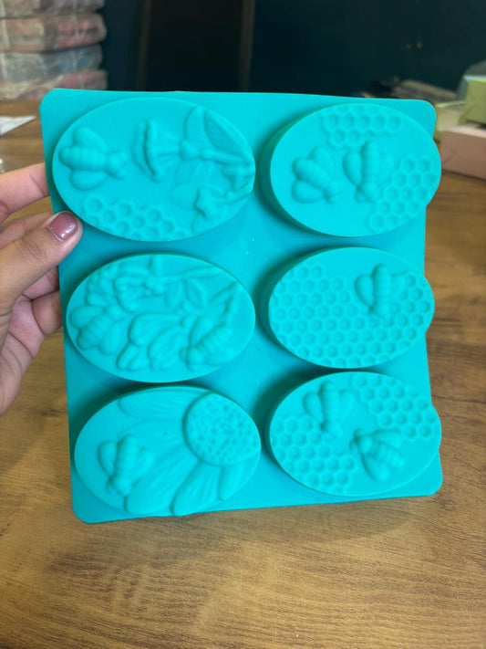 Honey Bee Oval Silicone Soap & Resin Mould | 6 Cavity