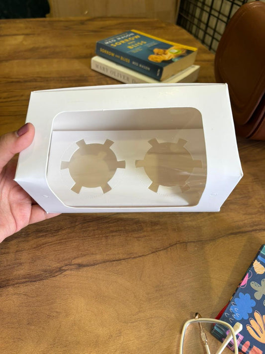 White Window Cupcake Box | 2 Cupcake - Pack of 25