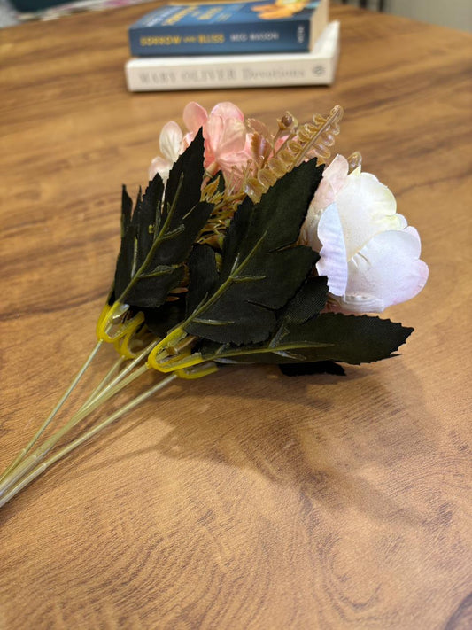 Artificial Rose Blossom Flower Bunch | Blush Pink