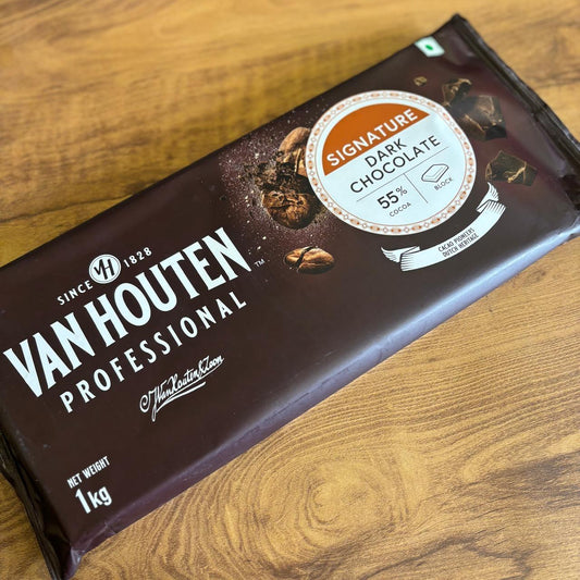 Van Houten Professional 55% Dark Chocolate Block | 1kg × 3 Pack (3kg Bundle)