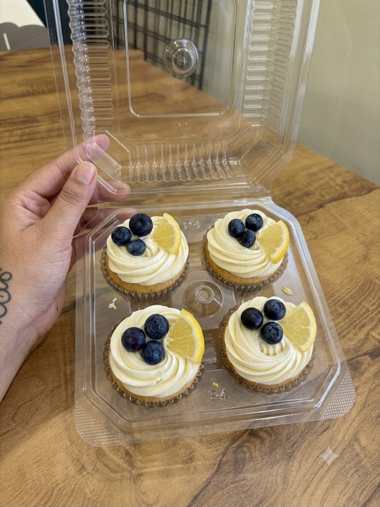4 Cupcake Box – Clear PVC | 16 × 16 × 6 cm