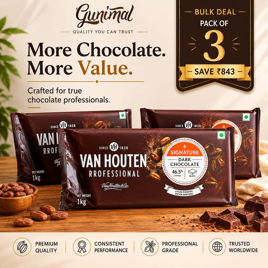 Van Houten Dark Chocolate 46.5% | Pack of 3 | Save ₹843