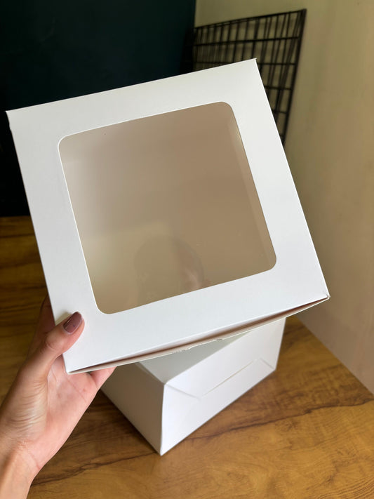 White Window Cake Box 6 x 6 x 4 Inch (Pack of 100) – Bulk Wholesale Pack