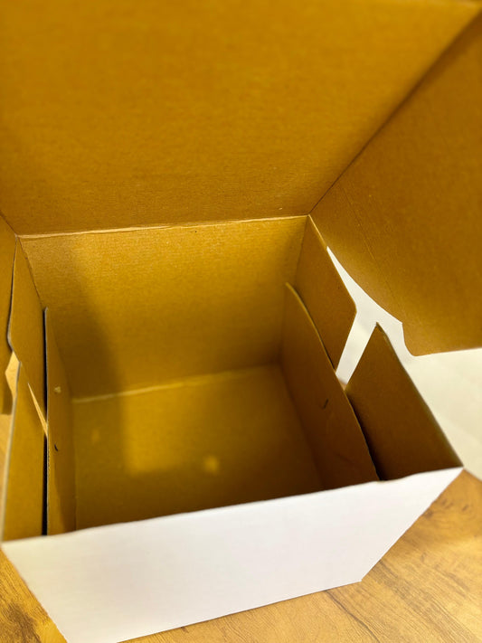 Corrugated Tall Cake Boxes – Plain White ( Multiple Sizes)