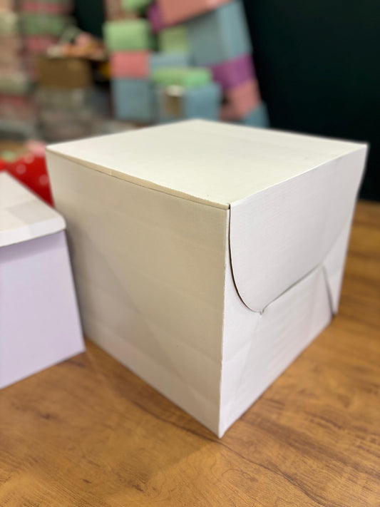 Corrugated Tall Cake Boxes – Plain White ( Multiple Sizes)