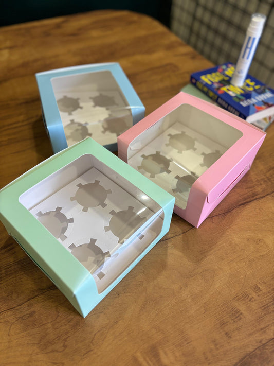 4 Cavity Cupcake Boxes – Pack of 20