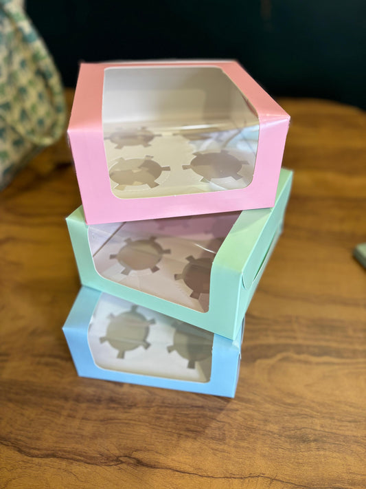 4 Cavity Cupcake Boxes – Pack of 20