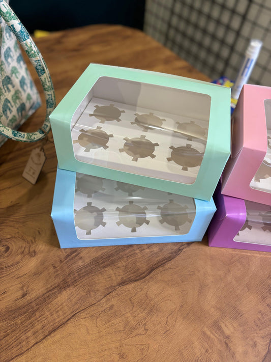 6 Cavity Cupcake Boxes – Pack of 20