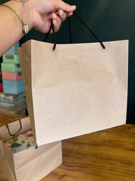 Paper Carry Bags for Cake Boxes | Kraft Bags with Handle for Cake Packaging