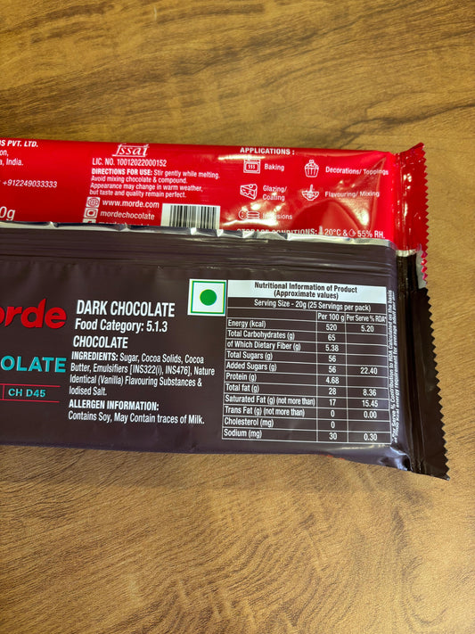 Morde D45 Dark Chocolate Compound | 10kg Wholesale Carton | Save ₹310