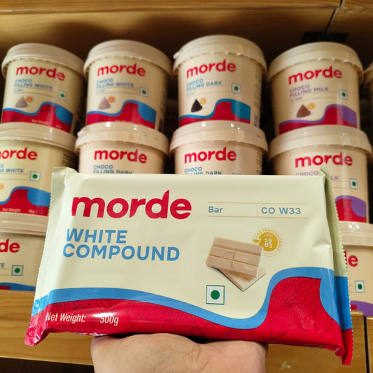 Morde White Compound Chocolate Slab (CO W33) – 500g