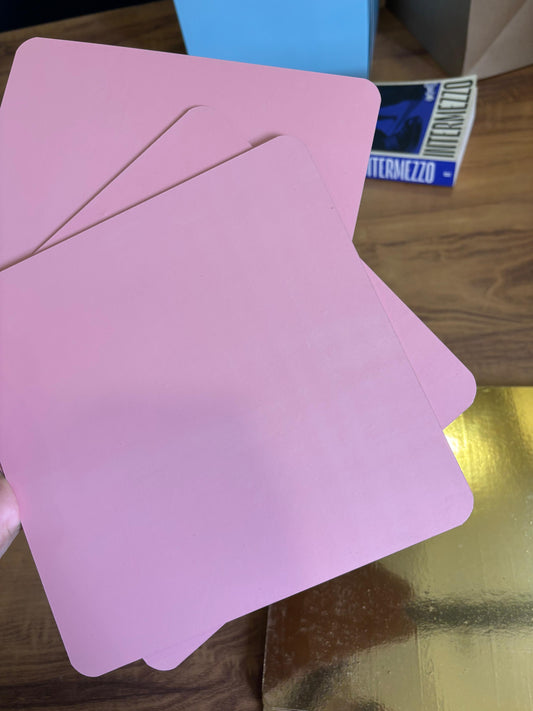 Pastel Pink MDF Cake Board – Round & Square - Pack of 25