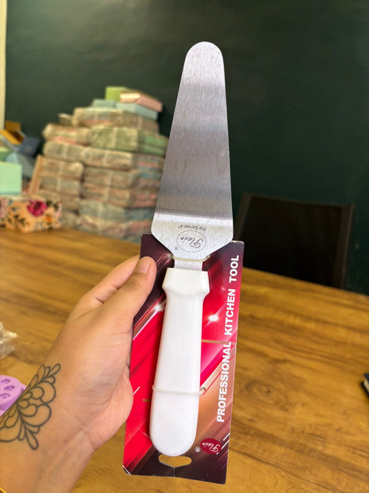 Flair Stainless Steel Pie Server with White Handle