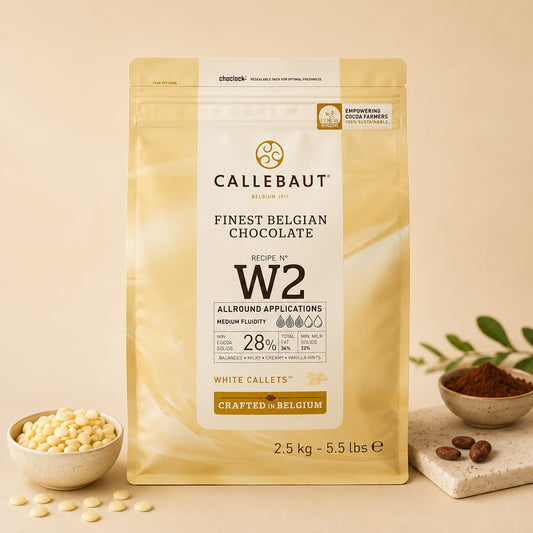 Callebaut W2 White Chocolate Callets 28% – 2.5kg
