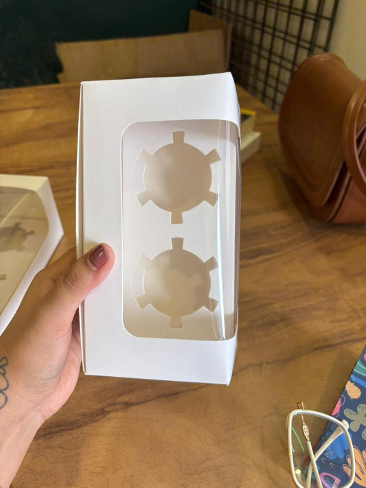 White Window Cupcake Box | 2 Cupcake - Pack of 25