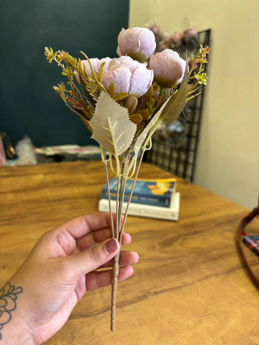 Artificial Peony Flower Bunch | Dusty Pink