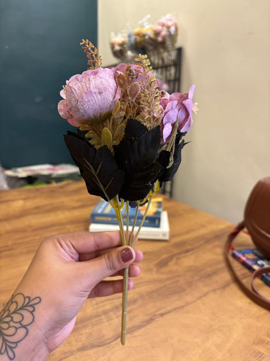 Artificial Garden Rose Flower Bunch | Lavender