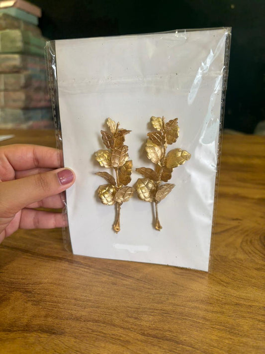 Artificial Golden Berry Leaf Cake Topper Decor | Non-Edible | Pack of