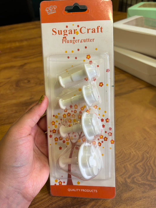 Flower Plunger Cutter Set of 4 | Fondant & Cake Decorating Tool