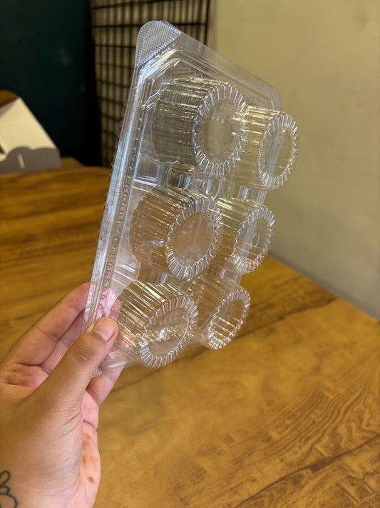 6 Cupcake Box – Clear PVC | 21 × 16 × 6 cm