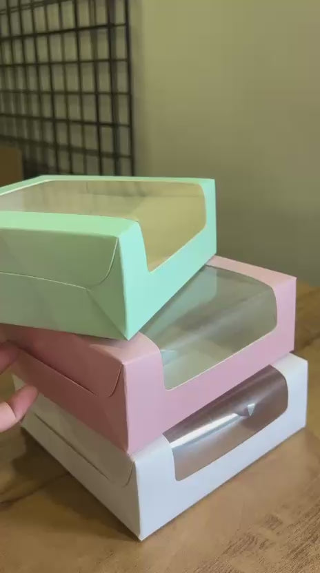 4 Brownie Boxes – Pack of 25 (6x6x2 Inch with Top Window)