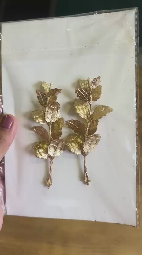 Artificial Golden Berry Leaf Cake Topper Decor | Non-Edible | Pack of